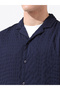 The Indian Garage Co Relaxed Fit Navy Blue Self Design Shirt - 5