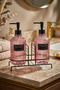 Modern Striped Round Glass Double Liquid Soap Dispenser & Detergent Dispenser Set, Pink - 500 ml Glass Soap Dispenser - 2