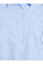 Women Blue Long Sleeve Shirt with Pocket - 4