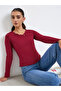 Women V Neck Stud Detail Fitted T-Shirt