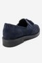 Alex Navy Blue Suede Genuine Leather Tasseled Elastic Women's Loafer Shoes - 5