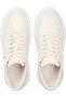 Women's Leather Comfortable Sole Th Metal Logo Lace-Up Beige Sneaker - 2