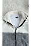 Men's Color Block Mock Neck Plush Jacket and Sweatpants Combination Bottom Top - 2