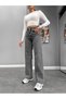 Effie Smoked Wide Leg Stretch Fabric Wide Leg Jeans Women's High Waist Palazzo Jeansçnrk-4 - 5