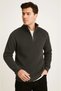 Men's Corded Fabric Knitwear Sweater Set of 3 – Mint Green, Black, Smoked Thick Woven Cotton Regular Fit - 4