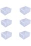 6 Pack Plastic Stackable Shoe Box Foldable Display Box Container - 6