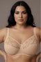 Skin Color Women's Plus Size Push up Bra - Wire Free Non-Padded Lace Minimizer C Cup Reducer