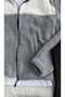 Men's Color Block Mock Neck Plush Jacket and Sweatpants Combination Bottom Top - 3