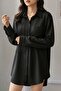 Openwork Detailed Long Length Buttoned Regular Basic Shirt - 2