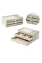 2 Pcs Pearl Total 6 Drawers Velvet Jewellery Storage Box Compartmentalized Jewelry Ring Necklace Storage Chic - 3