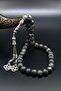 Natural Larvikite (Larvakite) Stone 33-Bead Prayer Beads with Metal Tassel 10mm Sphere Cut 902519 - 2