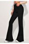 Women's High-Waisted Pure Black Elegant Flared Jeans Denim Trousers - 5