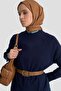 Buttoned Basic Oversized Sweater 25Kd6016 Navy Blue - 3