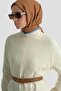 Basic Oversized Sweater with Buttons 25Kd6016 Ekru - 4