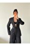Women's Black Suit-Looking Maxi Jacket Jumpsuit - 2