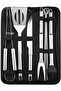 9 Pcs BBQ Grill Tool Set Stainless Steel Barbecue Accessories Kits with Carry Bag - 2