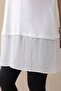 White Sleeveless Undershirt with Pleated Skirt - 3