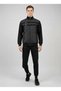 Black Mock Neck Zipper Pocket Parachute Fabric Embroidery Detailed 2 Thread Tracksuit Set - 2