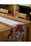 Eco-Red Christmas Flower Ornament Jacquard Woven Tapestry Decorative Silvery Runner 45*115