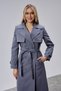 Gray Regular Fit Windbreaker Detailed Trench Coat 46636 - 6
