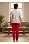Women's Plus Size Short Sleeve Summer Pajama Set - 4