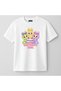 Happy Birthday Monster Printed Short Sleeve Girls' T-Shirt (4-13 Years)