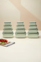 Set of 12 Rectangular Storage Containers (0.43Ml-0.83Ml-1.6L-2.6L) Microwave and Freezer Compatible