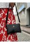 Women's Faux Leather V Patterned Adjustable Crossbody and Hand Strap Portfolio, Clutch Bag - 7
