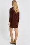 Women's Brown Degaje Collar Mini Knit Dress Be286 - 3