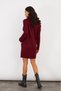 Women's Burgundy Degaje Collar Mini Knit Dress Be286 - 3