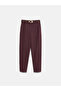 72242 Belted High Waist Trousers-Burgundy - 6