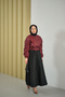 Women's Front Beading Detail Short Raincoat Burgundy - 2
