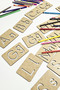 Wooden Paintable Alphabet Hand Muscle Development and Line Drawing Set - 6
