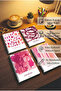 A5 Spiral Cardboard Cover Set of 4, Checkered School Notebook, 60 Sheets, Lesson Schedule, Pink Brush, - 8