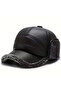 Men's Stylish Winter Cap Hat Beanie with Faux Leather Inside Fur Ear Protection - 2