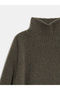 10817 Wool Blend Batwing Sleeve Sweater-Khaki - 8