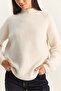 Women's Cream Crew Neck Raglan Sleeve Knitted Patterned Soft Textured Knitwear Sweater 20251108 - 6