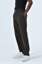 High Waist Plus Size Pleated Men's Baggy Khaki Fabric Pants - 5