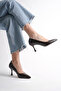 Brown Crocodile Patterned Leather Low 8 cm Heel Shoper Stiletto Heeled Women's Shoes - 3