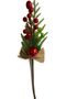 Luxury kokina flower new year's ornament gift with ribbon - red - 2