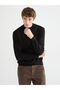 Esvab • Modern & Distinctive Half Fisherman Roba Collar Wool Blend Men's Knitwear Sweater