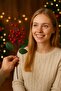 Artificial Flower Red Kokina Bunch Kokina Flower Christmas Ornament