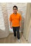 Polo-Neck Short-Sleeved Orange Cotton School T-Shirt - 2