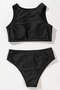 Women's Black Tulle Detailed High Waist Bra Set - 4