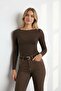 Women's Boat Neck Modal Cashmere Lightweight Blouse - 3