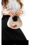 Women's Hand and Shoulder Bag Skin Color with Cherry Charm Gift