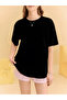 Women's Stitch Printed Couple Combination Oversized Crew Neck 100% Cotton T-Shirt - 3