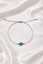 Blue Glass Evil Eye Beaded Gold Detailed Silver Thread Bracelet - 2