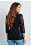 Women's Lace Detailed Atlas Fabric Blazer Stylish Jacket - 5