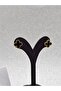 Yonca Model Black Gold Color Steel Earrings - 2